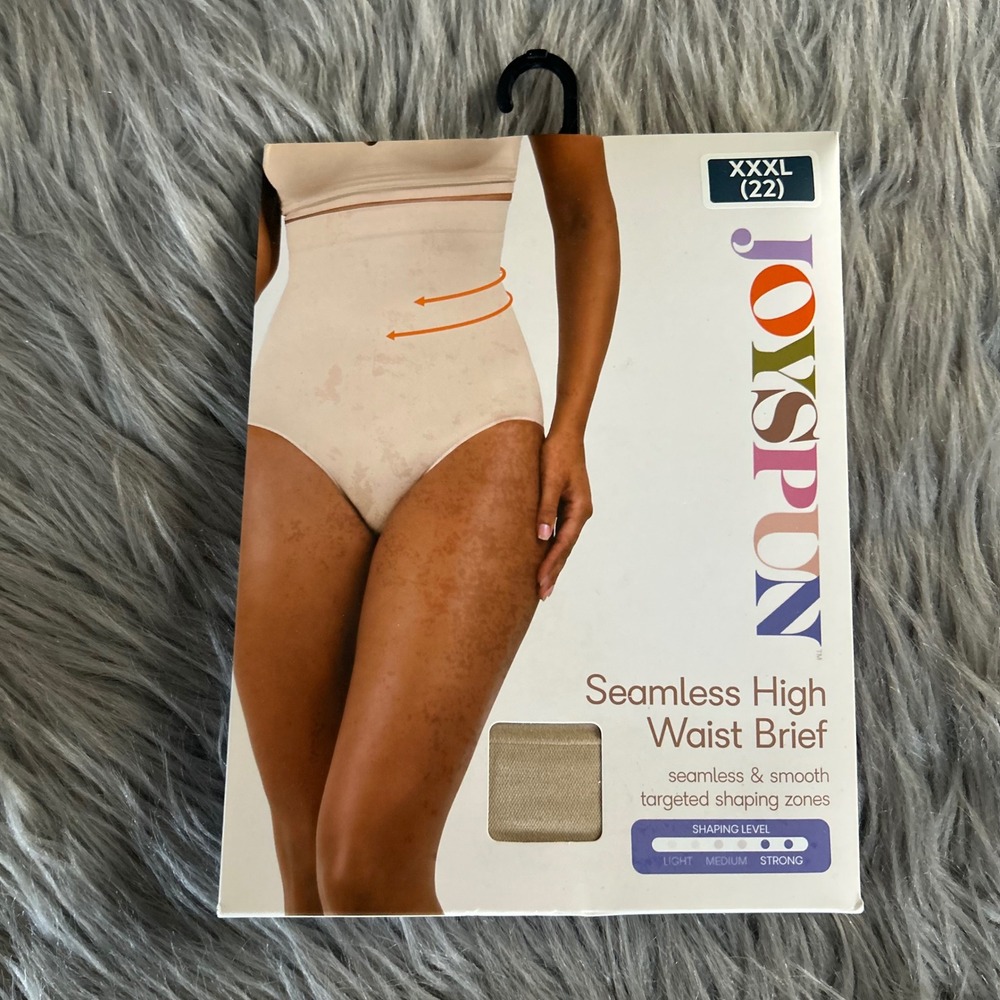 Joyspun Seamless High Waist‎ Brief Womens Size XXXL (22) Tan Shapewear Shaping